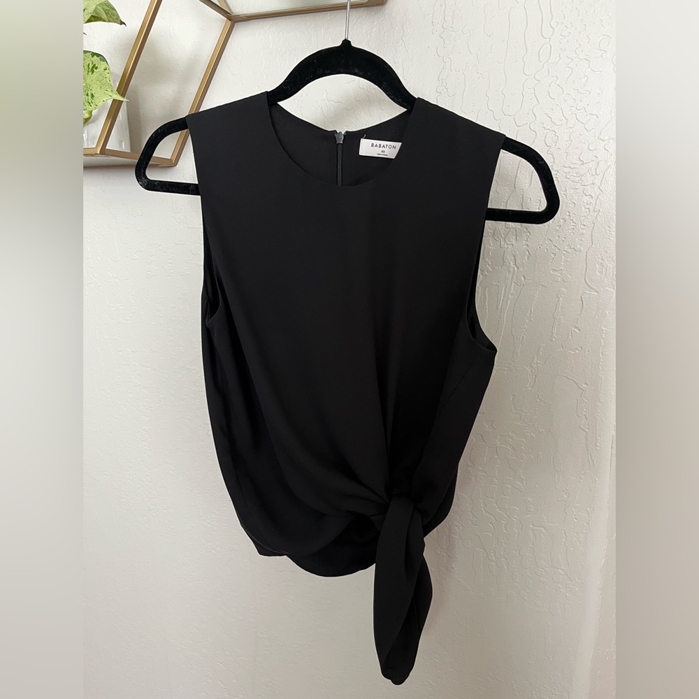 Aritzia Babaton Sleeveless knot blouse